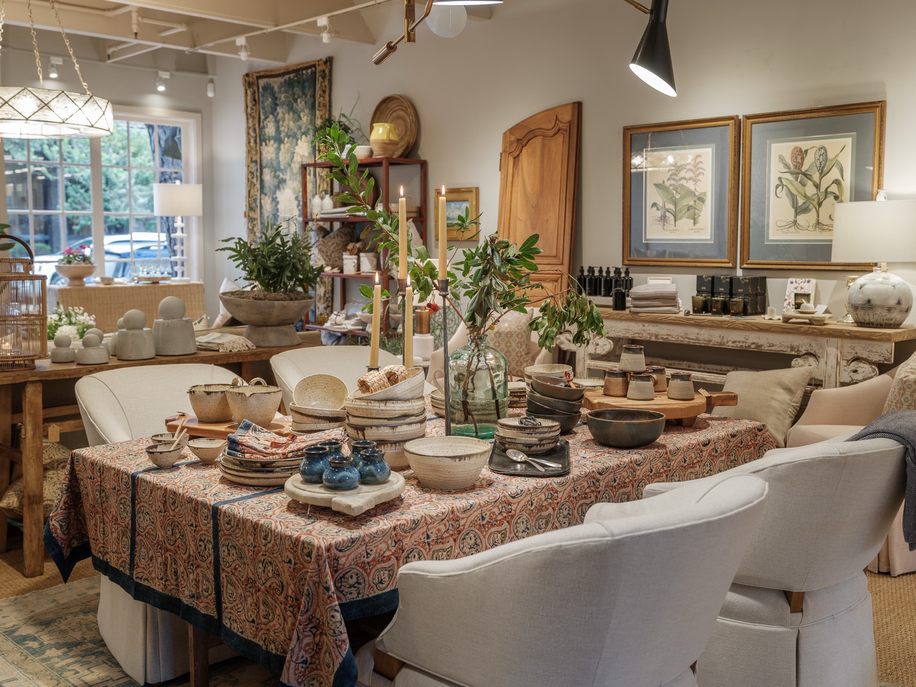Hart Habitats shop interior with a styled dining table